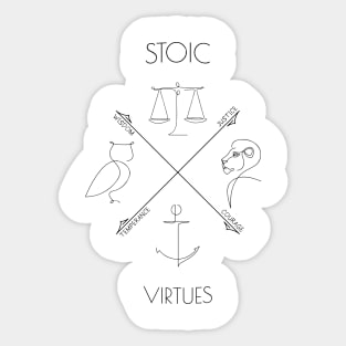 Stoic Cardinal Virtues Sticker